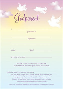 Godparent Certificate (Pack of 10) - Re-vived