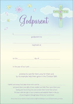 Godparent Certificate (Pack of 10) - Re-vived