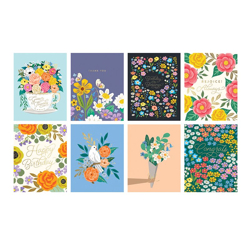 Bouquet of Blessings Greeting Cards Set of 20