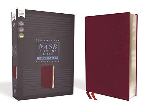 NASB Thinline Bible, Large Print, Burgundy, Red Letter Ed. - Re-vived