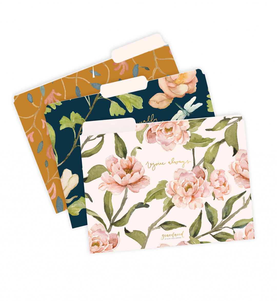 GraceLaced File Folders, 9 Count, 3 Each of 3 Designs, Rejoi - Re-vived