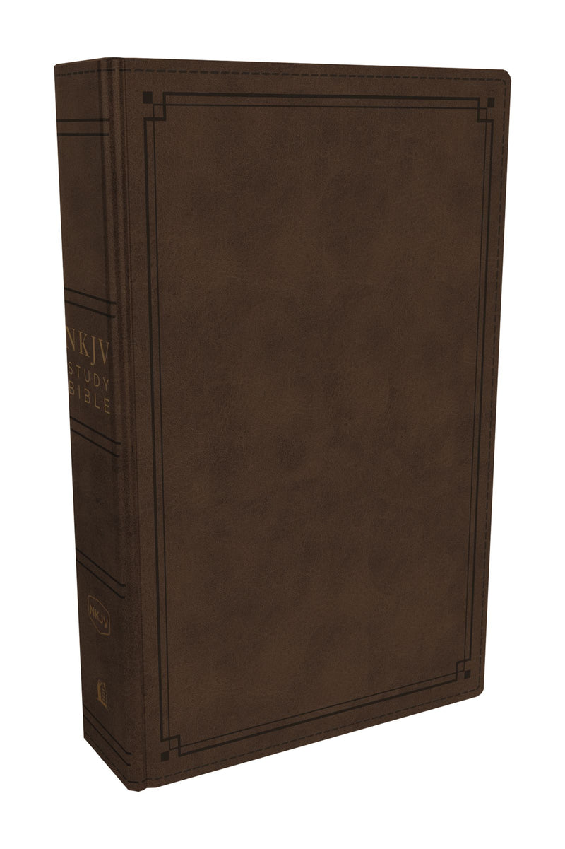 NKJV Study Bible, Brown, Comfort Print, Red Letter Edition - Re-vived