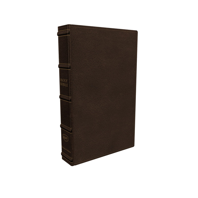 KJV Large Print Verse-by-Verse Reference Bible, Brown, Genuine Leather