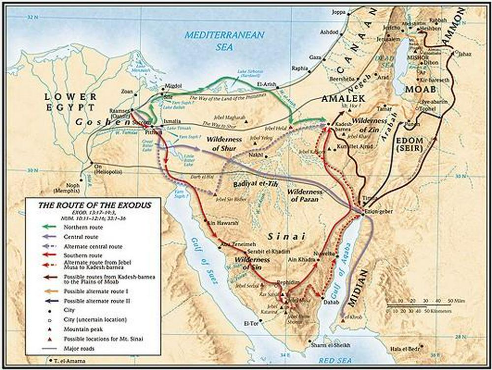 The Route Of The Exodus Map | Re-vived