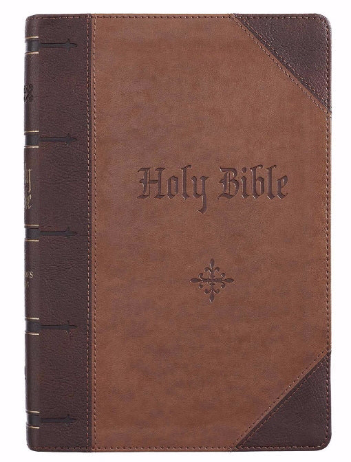 KJV Giant Print Bible, Brown Two Tone, Indexed