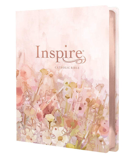 NLT Inspire Catholic Bible Large Print, Pink Fields - Re-vived