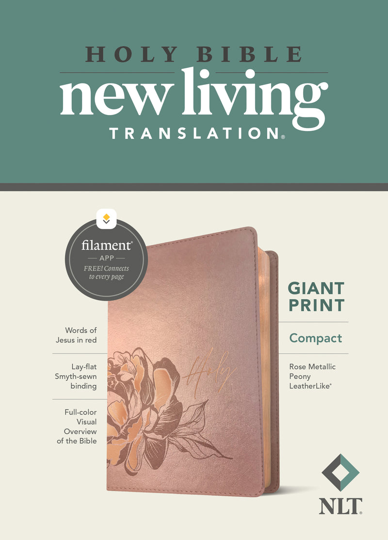 NLT Compact Giant Print Bible, Filament Edition, Rose