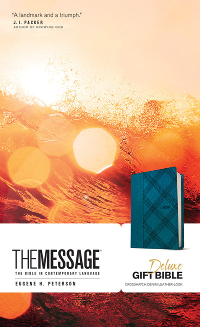 Message Deluxe Gift Bible, Denim Leather-Look - Re-vived