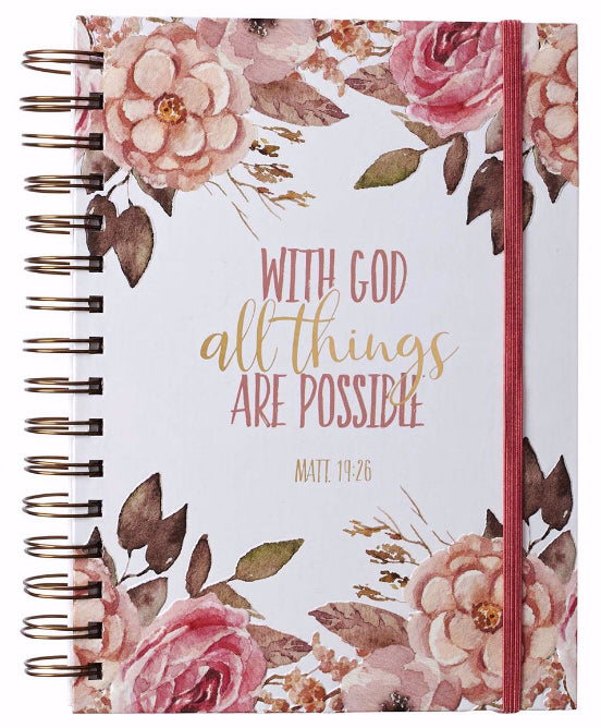 All Things Possible Large Wirebound Journal with Elastic