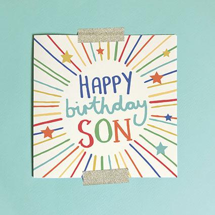 Happy Birthday Son Greeting Card & Envelope - Re-vived