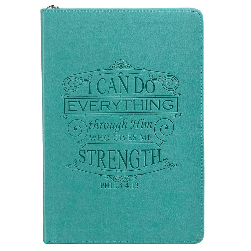 Lux Zip Journal: Phil. 4:13/Teal - Re-vived